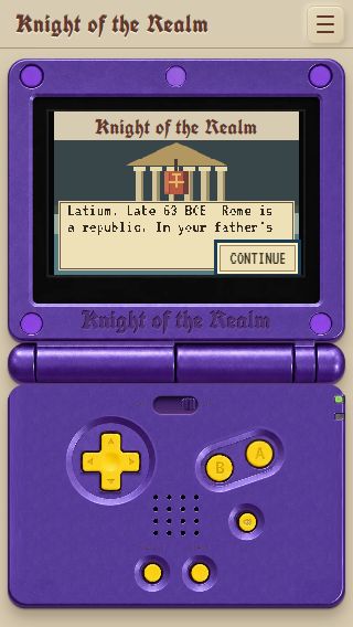 Revised compact prologue inside the portrait console, with space reserved for the continuation control.