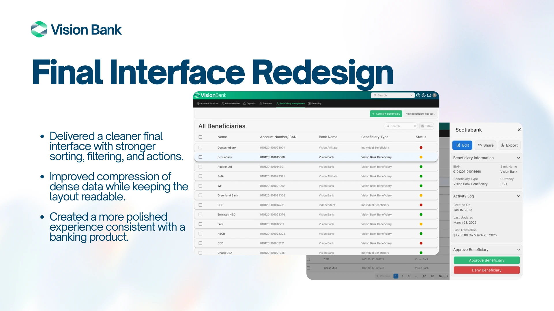 Final Interface Redesign